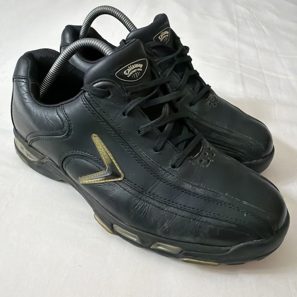 Callaway Mens Bio-Kinetic Black Lace Up Golf Shoes Size 9 Gently Used Shoes Turf